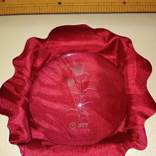クリスタル電報（NTT）薔薇のペーパーウェイト(置物)