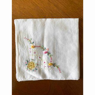 【シミあり】花柄 刺繍 ハンカチ(ハンカチ)