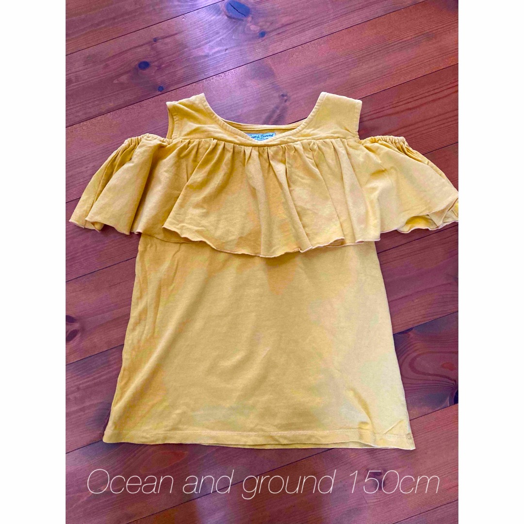 OCEAN&GROUND(オーシャンアンドグラウンド)の⭐︎美品⭐︎女の子⭐︎Ocean and ground   マスタード色　肩出し キッズ/ベビー/マタニティのキッズ服女の子用(90cm~)(Tシャツ/カットソー)の商品写真