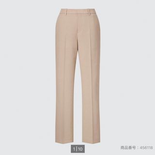 ユニクロ(UNIQLO)のユニクロ　UNIQLO 感動パンツ　パンツ　ベージュ　ビジネス　スーツ　S 無地(クロップドパンツ)