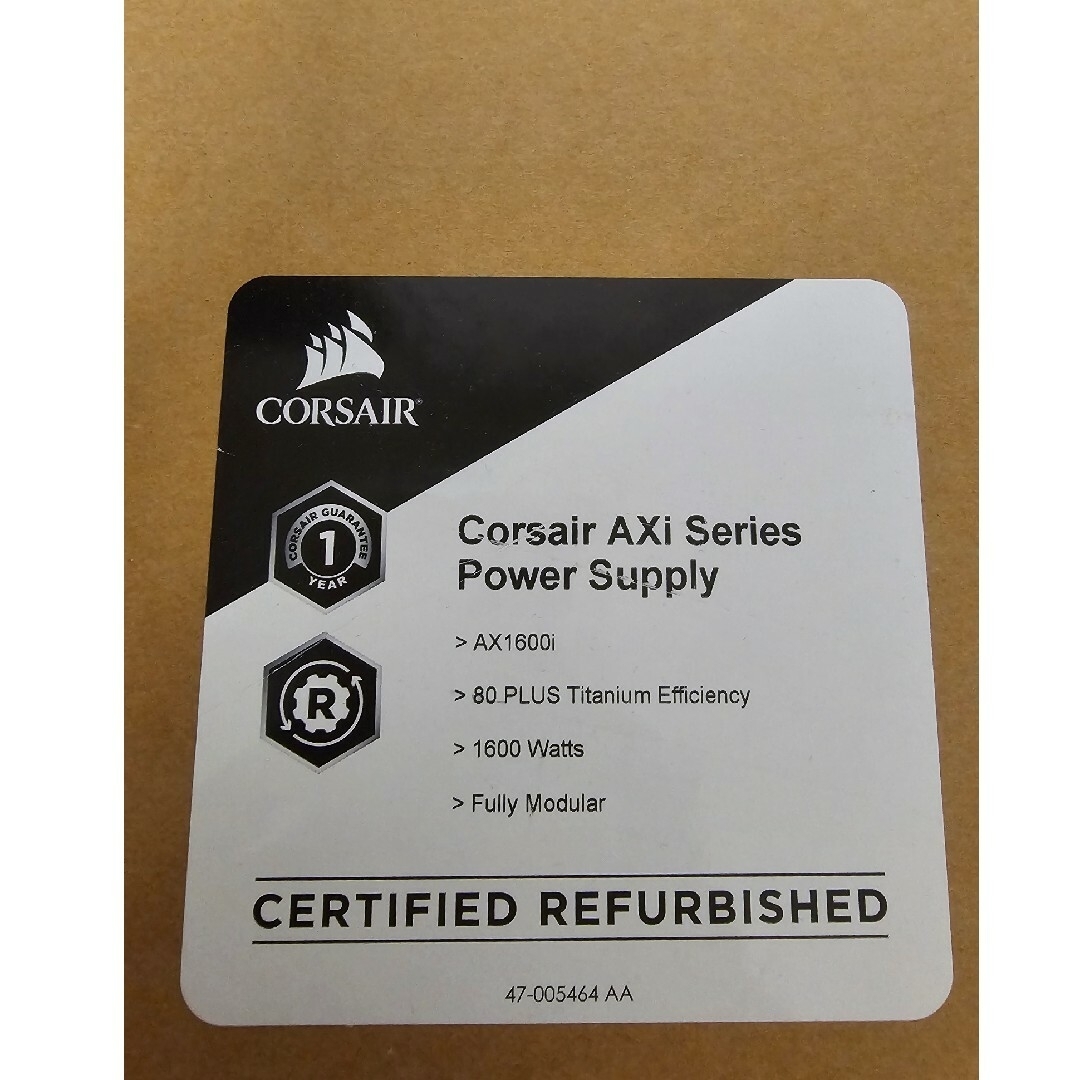 新品交換品Corsair AX1600i 1600W PC電源ユニットの通販 by S 新品交換品Corsair AX1600i 1600W PC電源ユニットの通販 by S