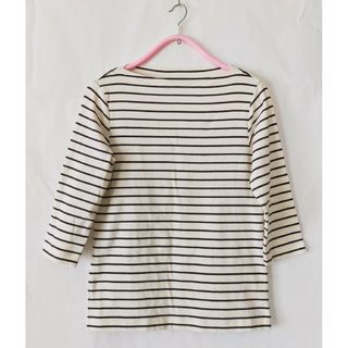 ムジルシリョウヒン(MUJI (無印良品))の無印良品 春夏秋 コットン 綿 7分袖 ボーダー Tシャツ L(Tシャツ(長袖/七分))