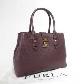 フルラ(Furla)の【美品】フルラ　ジョアン　ハンドバッグ　金具　パープル(ハンドバッグ)