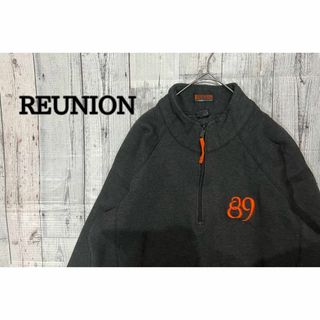 REUNION 人気ハーフジップ　ブラック　スウェット　　古着(スウェット)