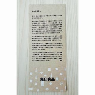 ムジルシリョウヒン(MUJI (無印良品))の無印良品　株主優待　5%割引　シェアホルダーカード(ショッピング)