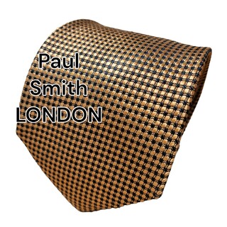 【Paul Smith LONDON】　オレンジ系　チェック柄　イタリア製(ネクタイ)