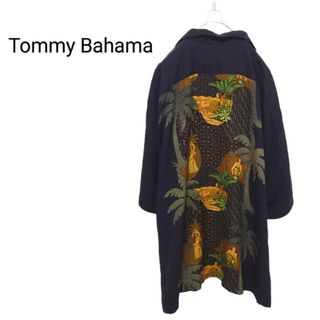 【Tommy Bahama】パームヤシの木 開襟 シルクアロハシャツ A1884(シャツ)