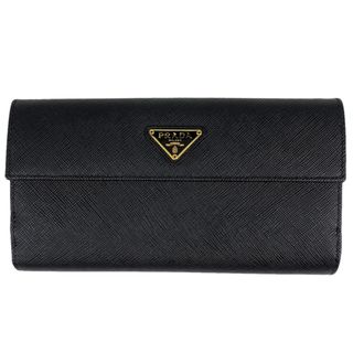 プラダ(PRADA)のプラダ ロゴプレート 長財布 レディース 【中古】(財布)