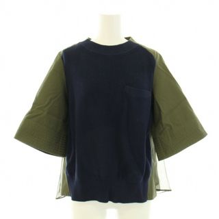 サカイ(sacai)のサカイ ファブリックコンボニット シフォンツイルバックプリーツニットブラウス 1(ニット/セーター)