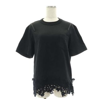 サカイ(sacai)のサカイ Cotton Jersey x Lace T-Shirt Tシャツ 黒(Tシャツ(半袖/袖なし))