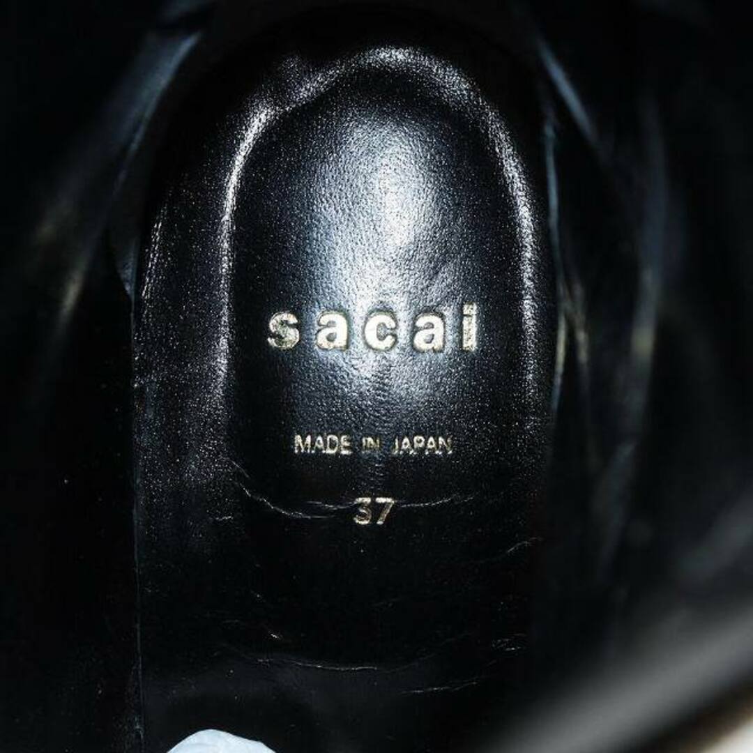 sacai(サカイ)のサカイ ショートブーツ ピンヒール レザー スエード 37 24.0cm 黒 レディースの靴/シューズ(ブーツ)の商品写真