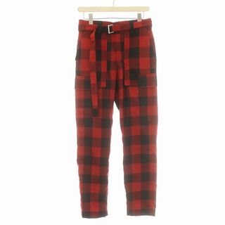 sacai 22SS BuffaloCheck チェック カーゴパンツ 0 赤