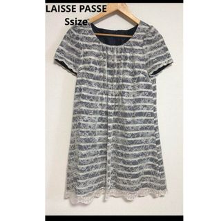 LAISSE PASSE - 【翌日発送】レッセパッセ フリルレースワンピース ボーダーワンピース 半袖 S