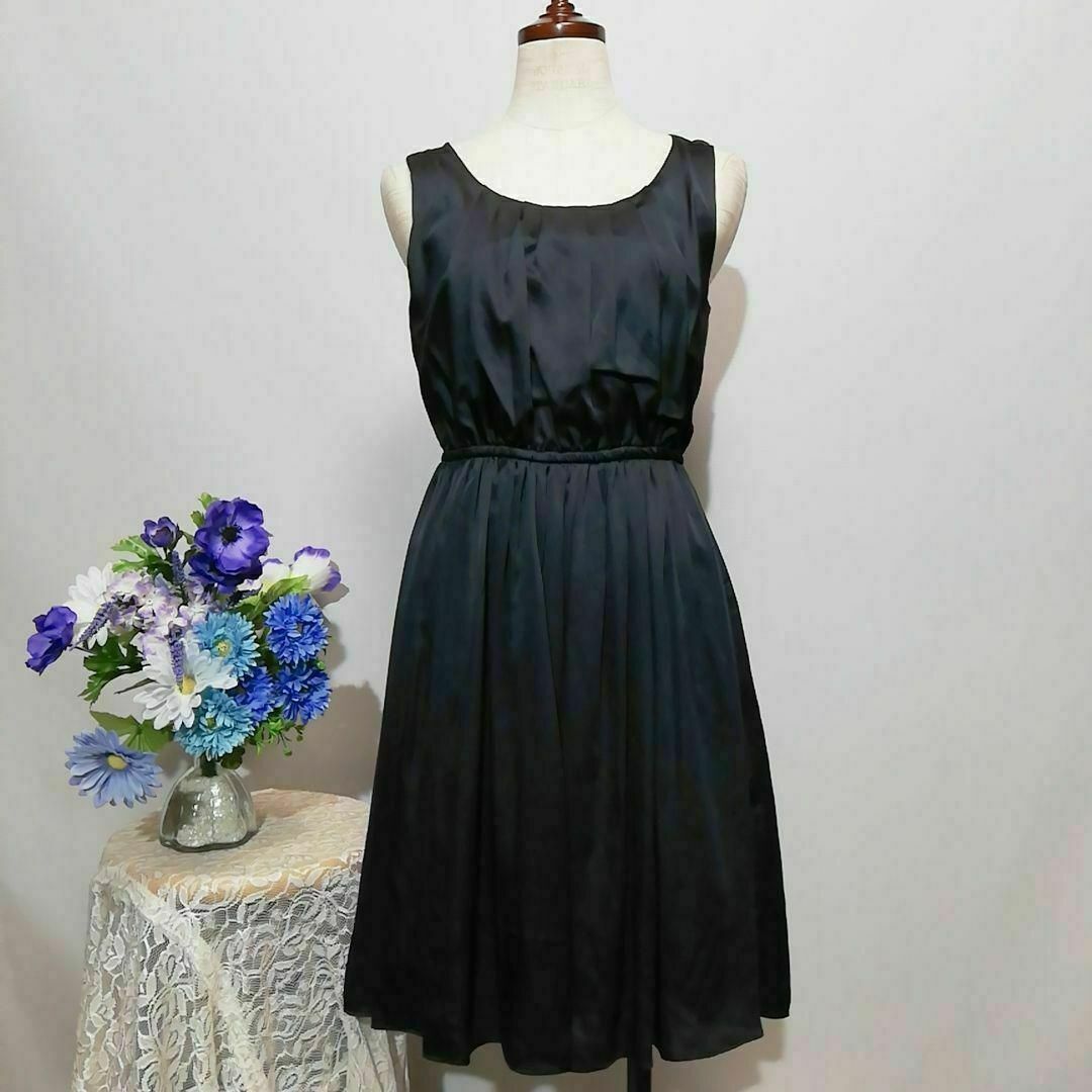 アサクラ　極上美品　ドレス　ワンピース　パーティー　ネイビー色系　Мサイズ レディースのフォーマル/ドレス(ナイトドレス)の商品写真