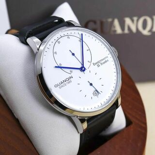 ◆稼働 GUANQIN 腕時計 裏スケ 自動巻き 機械式 変えベルト スモセコj(腕時計(アナログ))