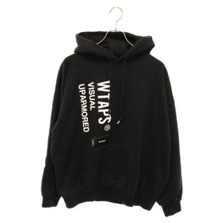 W)taps - WTAPS ダブルタップス 22AW VISUAL UPARMORED HOODY 222ATDT-HPM02S ロゴプリント プルオーバー スウェットパーカー ブラック