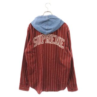 シュプリーム(Supreme)のSUPREME シュプリーム 14AW Denim Hooded Baseball Shirt デニムフードロングスリーブ長袖ベースボールシャツ レッド(シャツ)