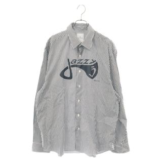 ユニフォームエクスペリメント(uniform experiment)のUNIFORM EXPERIMENT ユニフォームエクスペリメント ×FREGMENT DESIGN×JAZZY JAY×フラグメントデザイン ジャジージェイ グラフィックプリント ストライプ 長袖シャツ ホワイト/ブラック UE230008(シャツ)