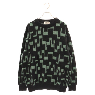 CALEE キャリー 7 Gauge jacquard mohair crew neck knit sweater CL-22AW080 総柄クルーネックモヘアニットセーター