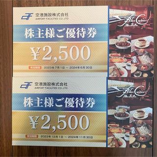 空港施設　株主優待券　5000円分(レストラン/食事券)