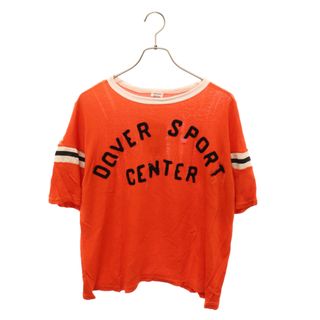 VINTAGE ヴィンテージ 50～60S DOVER SPORTS CENTER ドーバースポーツセンター フロッキーロゴ刺繍 半袖Tシャツ カットソー オレンジ(Tシャツ/カットソー(半袖/袖なし))