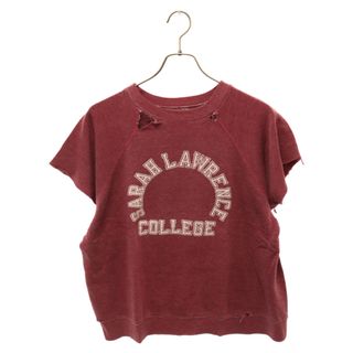 VINTAGE ヴィンテージ 60S sarah lawrence college サラ ローレンス ユニバーシティ ラグランスリーブ フロントプリント クルーネック半袖スウェットトレーナー レッド(スウェット)