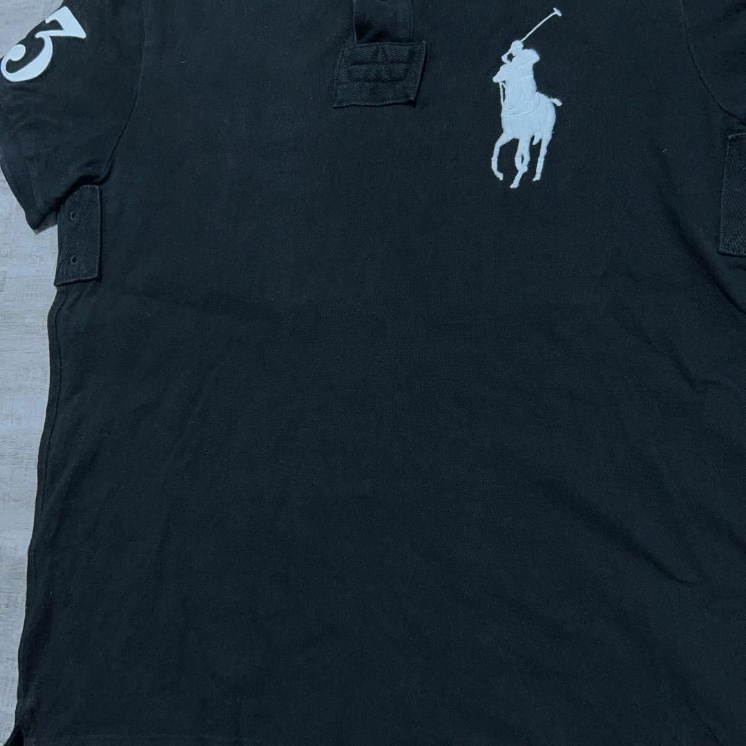 POLO RALPH LAUREN(ポロラルフローレン)のポロラルフローレン ビッグポニー 鹿の子ポロシャツ 黒 S ブラック メンズのトップス(ポロシャツ)の商品写真