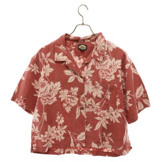 VINTAGE ヴィンテージ 90S Tommy Bahama トミーバハマ ウッドボタン パームツリー オープンカラー シルク半袖シャツ レッド(シャツ)