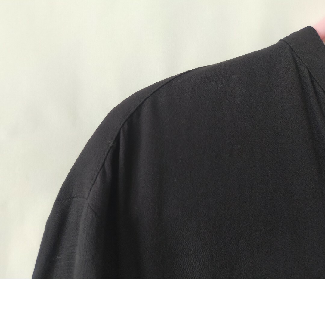 UNIQLO(ユニクロ)のユニクロ 春夏 ブラック 黒 切替シャツワンピース ロングワンピース M レディースのワンピース(ロングワンピース/マキシワンピース)の商品写真