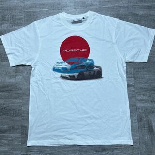 ポルシェ(Porsche)の美品 ポルシェ 75周年記念 Ｔシャツ Lサイズ Porsche ホワイト(Tシャツ/カットソー(半袖/袖なし))