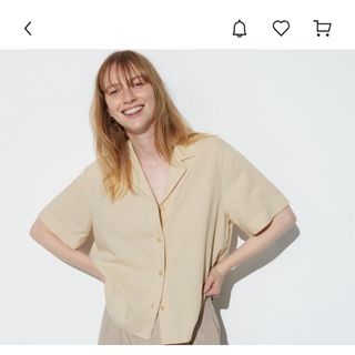 ユニクロ(UNIQLO)のユニクロ　リネンブレンドオープンカラーシャツ(シャツ/ブラウス(半袖/袖なし))