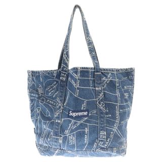 SUPREME シュプリーム 19SS Gonz Map Denim Tote Bag ゴンズマップデニムトートバッグ ブルー