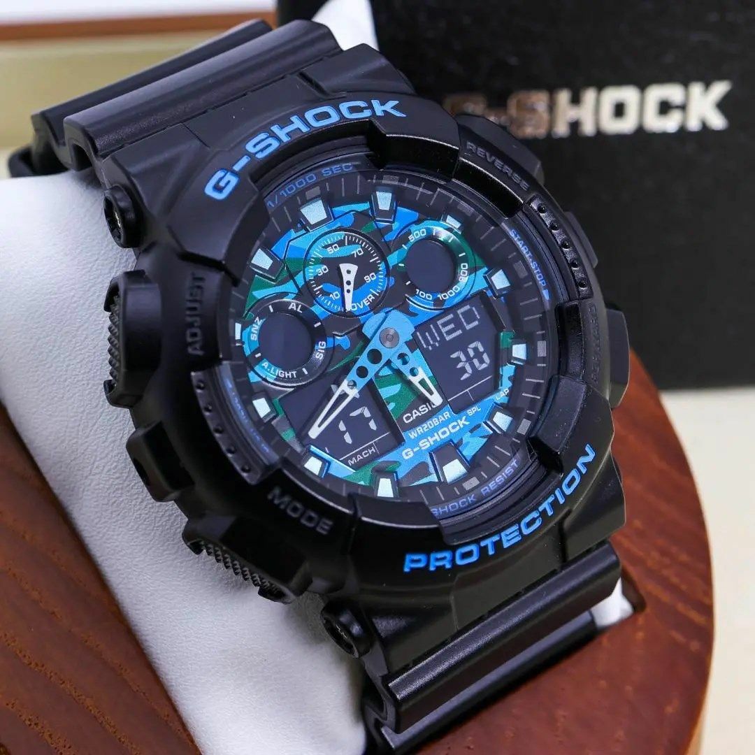 G-SHOCK(ジーショック)の◆美品 稼働 G-SHOCK 腕時計 迷彩 ブルー アナデジ メンズ f メンズの時計(腕時計(デジタル))の商品写真