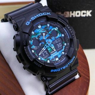 ジーショック(G-SHOCK)の◆美品 稼働 G-SHOCK 腕時計 迷彩 ブルー アナデジ メンズ f(腕時計(デジタル))