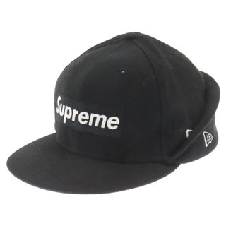 シュプリーム(Supreme)のSUPREME シュプリーム ×NEW ERA Ear Flap Cap ニューエラ ボックスロゴ イヤーフラップ キャップ 帽子 ブラック 7 5/8(キャップ)