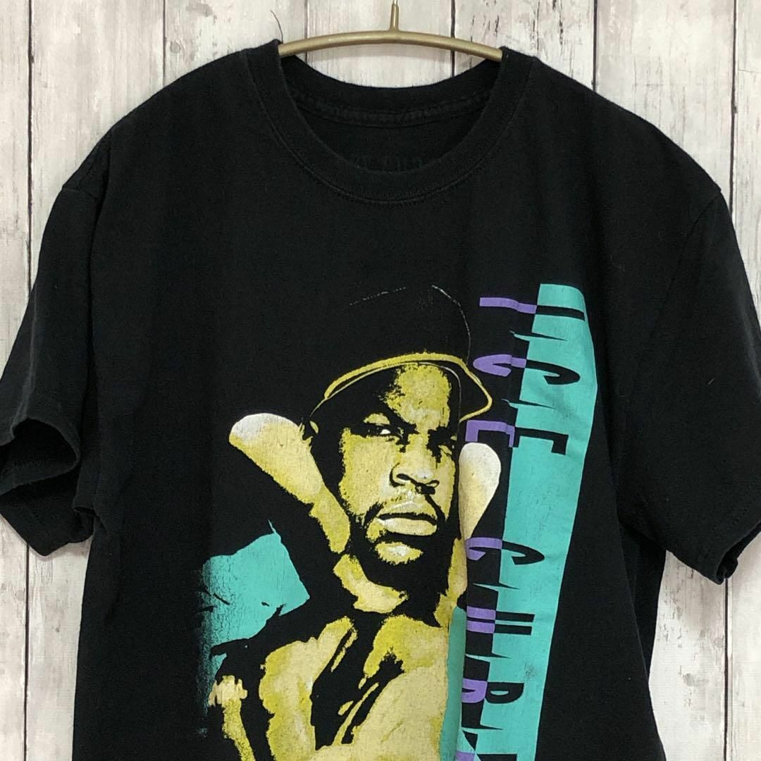 MUSIC TEE(ミュージックティー)のアイスキューブ　ICECUBE　ヒップホップ　サイズＭ　黒ブラック　メンズ　古着 メンズのトップス(Tシャツ/カットソー(半袖/袖なし))の商品写真