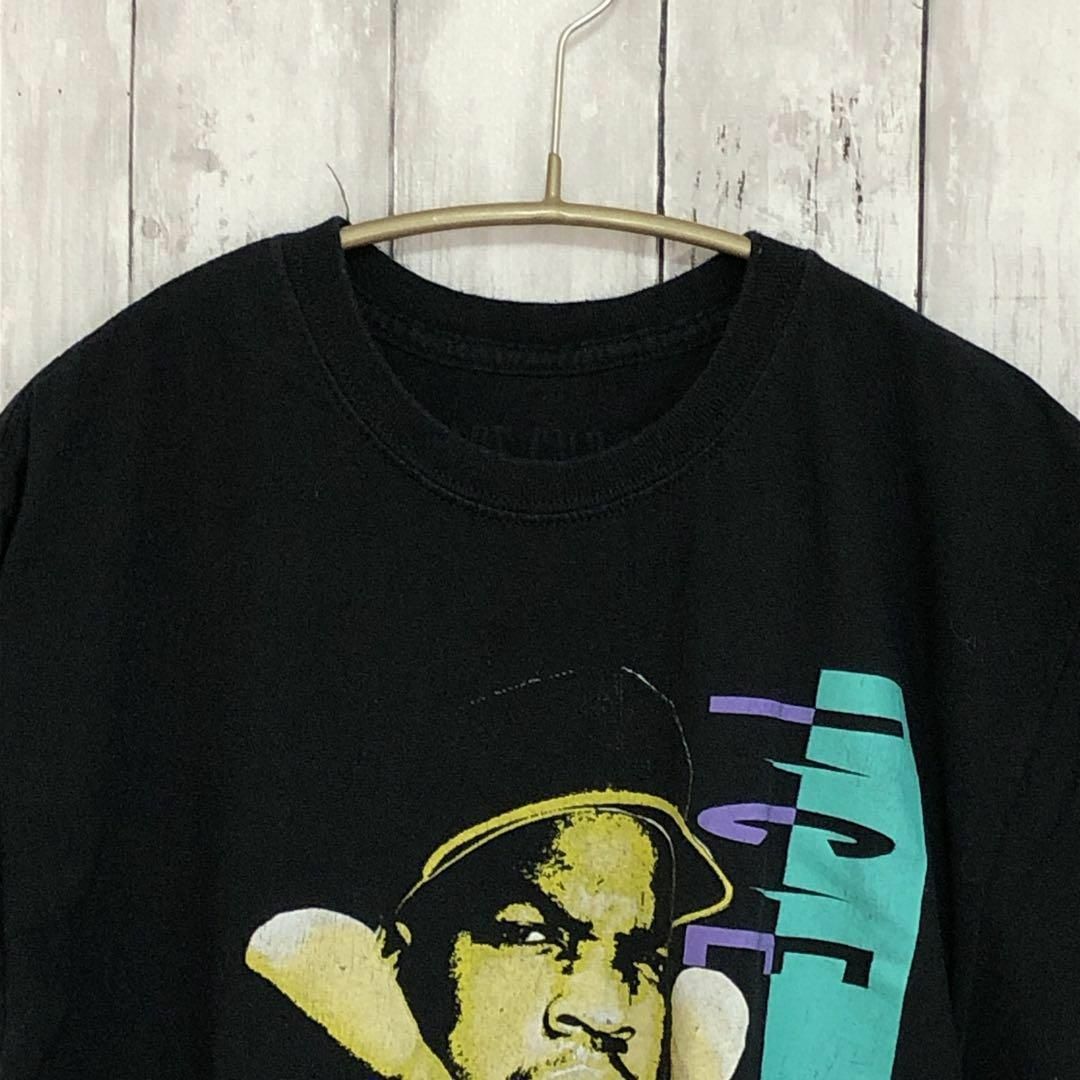 MUSIC TEE(ミュージックティー)のアイスキューブ　ICECUBE　ヒップホップ　サイズＭ　黒ブラック　メンズ　古着 メンズのトップス(Tシャツ/カットソー(半袖/袖なし))の商品写真