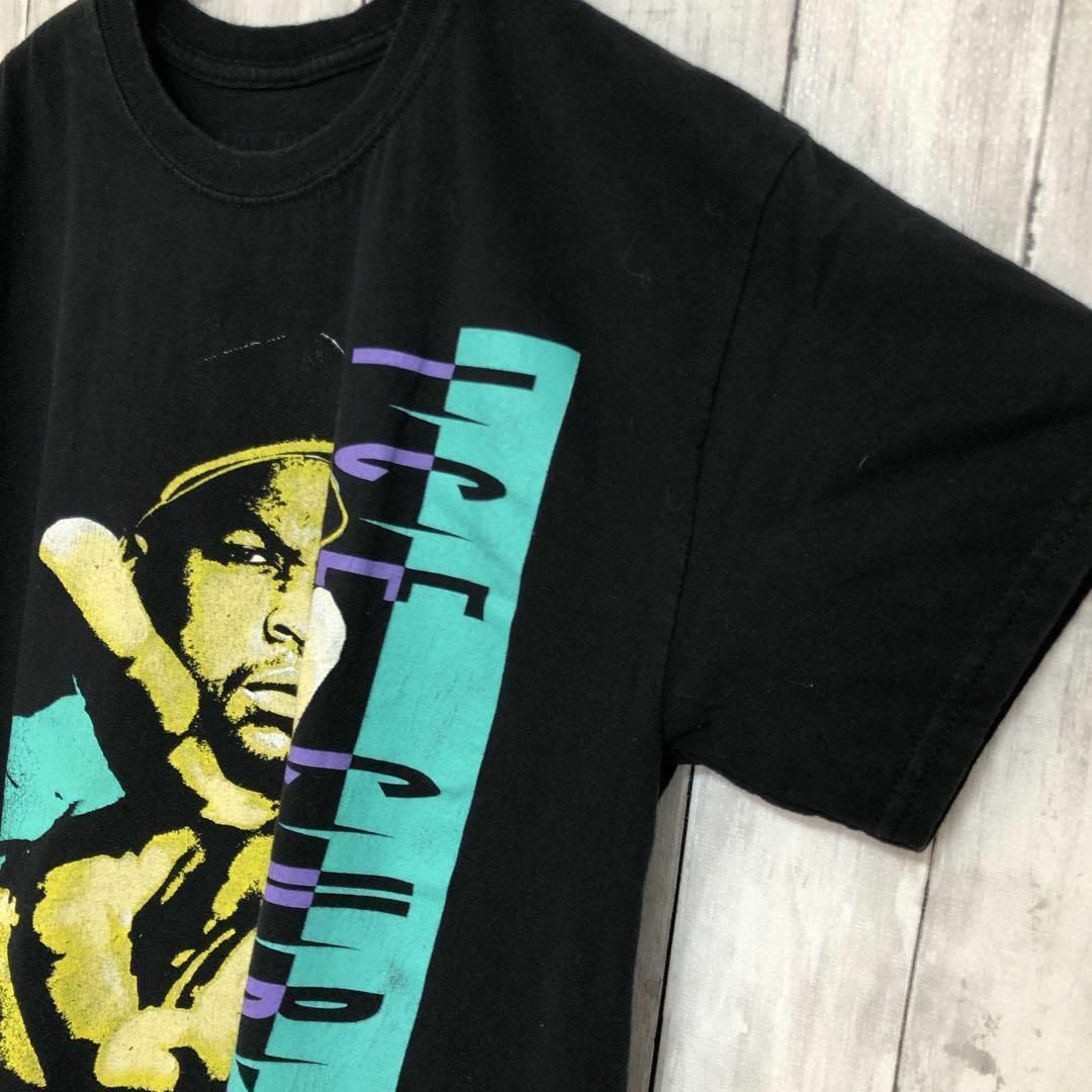 MUSIC TEE(ミュージックティー)のアイスキューブ　ICECUBE　ヒップホップ　サイズＭ　黒ブラック　メンズ　古着 メンズのトップス(Tシャツ/カットソー(半袖/袖なし))の商品写真