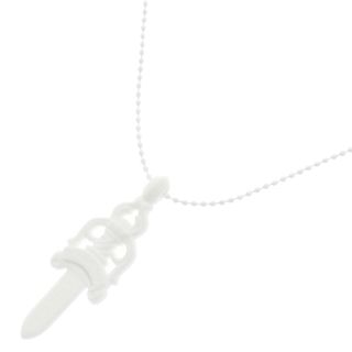 クロムハーツ(Chrome Hearts)のCHROME HEARTS クロムハーツ CH DAGGER PENDANT シリコンラバー CHダガーペンダント ネックレス ボールチェーン ホワイト(ネックレス)