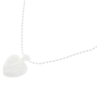 クロムハーツ(Chrome Hearts)のCHROME HEARTS クロムハーツ 23SS Silicone Rubber Heart Necklace シリコンラバー ハートネックレス ペンダント ボールチェーン ホワイト(ネックレス)