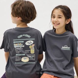 ジーユー(GU)のKIDS(男女兼用)グラフィックT(半袖) TOM and JERRY 3(Tシャツ/カットソー)