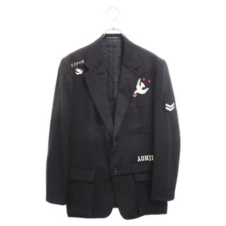 ヨウジヤマモト(Yohji Yamamoto)のYohji Yamamoto POUR HOMME ヨウジヤマモト プールオム 08SS 敗残兵期 鳩 ワッペン テーラードジャケット ブラック HM-J68-100(テーラードジャケット)