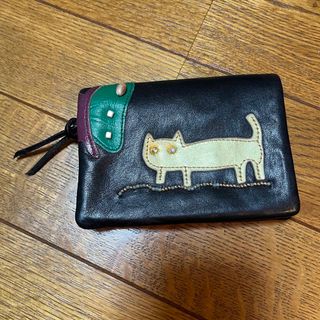 ツモリチサト(TSUMORI CHISATO)のツモリチサト 二つ折り財布 ネコ ブラック(財布)