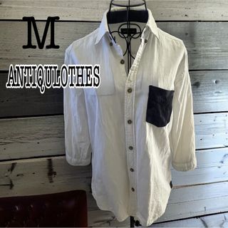 ANTIQULOTHES アンティクローズ　M シンプル　迷彩　アーミー　木目釦(シャツ)