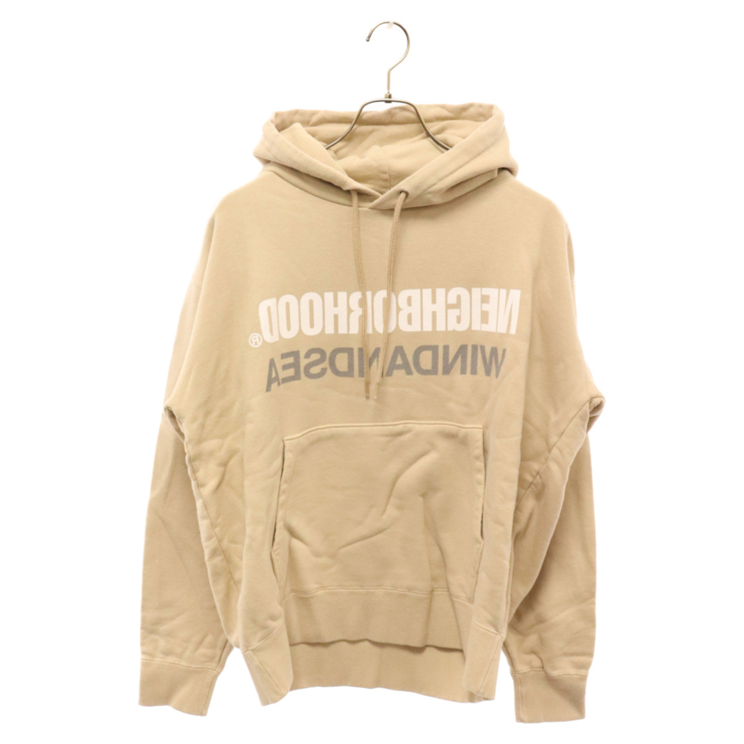 NEIGHBORHOOD(ネイバーフッド)のNEIGHBORHOOD ネイバーフッド 21SS×WIND AND SEA PRINT LOGO PULLOVER HOODIE×ウィンダンシー プリントロゴプルオーバー フーディ パーカー ベージュ 211ELWSN-CSM01S メンズのトップス(パーカー)の商品写真