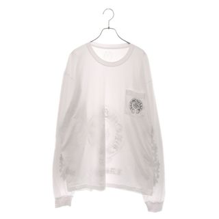 クロムハーツ(Chrome Hearts)のCHROME HEARTS クロムハーツ LAS VEGAS HORSESHOE ラスベガス限定バックホースシュープリントクルーネック長袖Tシャツ ホワイト 長袖Tシャツ(Tシャツ/カットソー(七分/長袖))