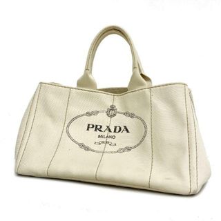 プラダ(PRADA)の【4ia0133】プラダ トートバッグ/カナパ/キャンバス/ホワイト/ゴールド金具 【中古】 レディース(トートバッグ)