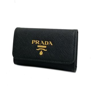 プラダ(PRADA)の【4ia0138】プラダ キーケース/サフィアーノ/レザー/ブラック/ゴールド金具 【中古】 メンズ/レディース/ユニセックス(キーケース)