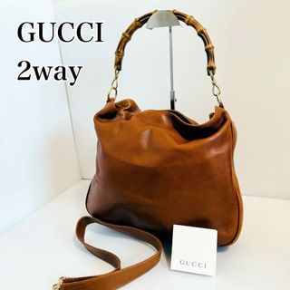 グッチ(Gucci)のGUCCI オールドグッチ　レザー　トート　バンブー　ショルダーバッグ　2way(ショルダーバッグ)