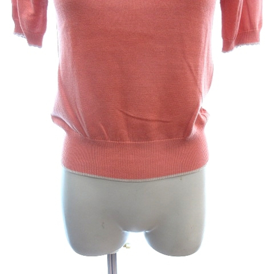 ef-de(エフデ)のエフデ ニット セーター ラウンドネック パイピング 半袖 9 サーモンピンク レディースのトップス(ニット/セーター)の商品写真